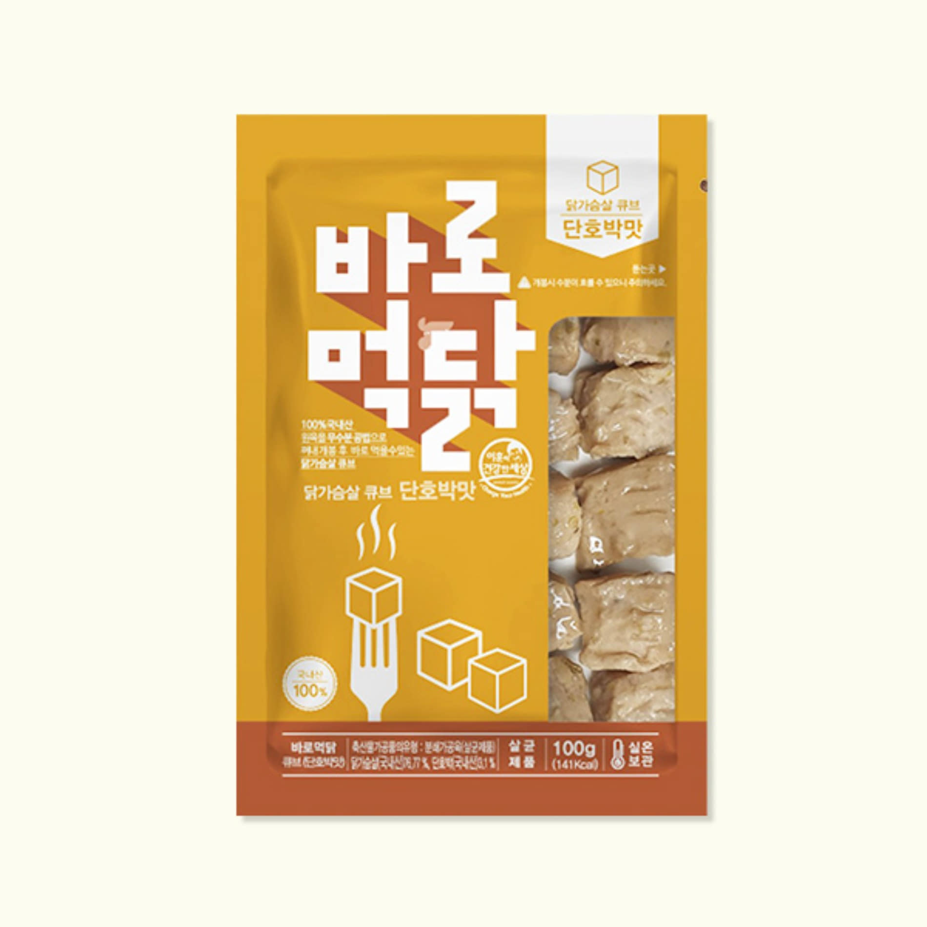 실온보관 닭가슴살 바로먹닭 큐브_단호박맛(10팩/30팩) 식감up